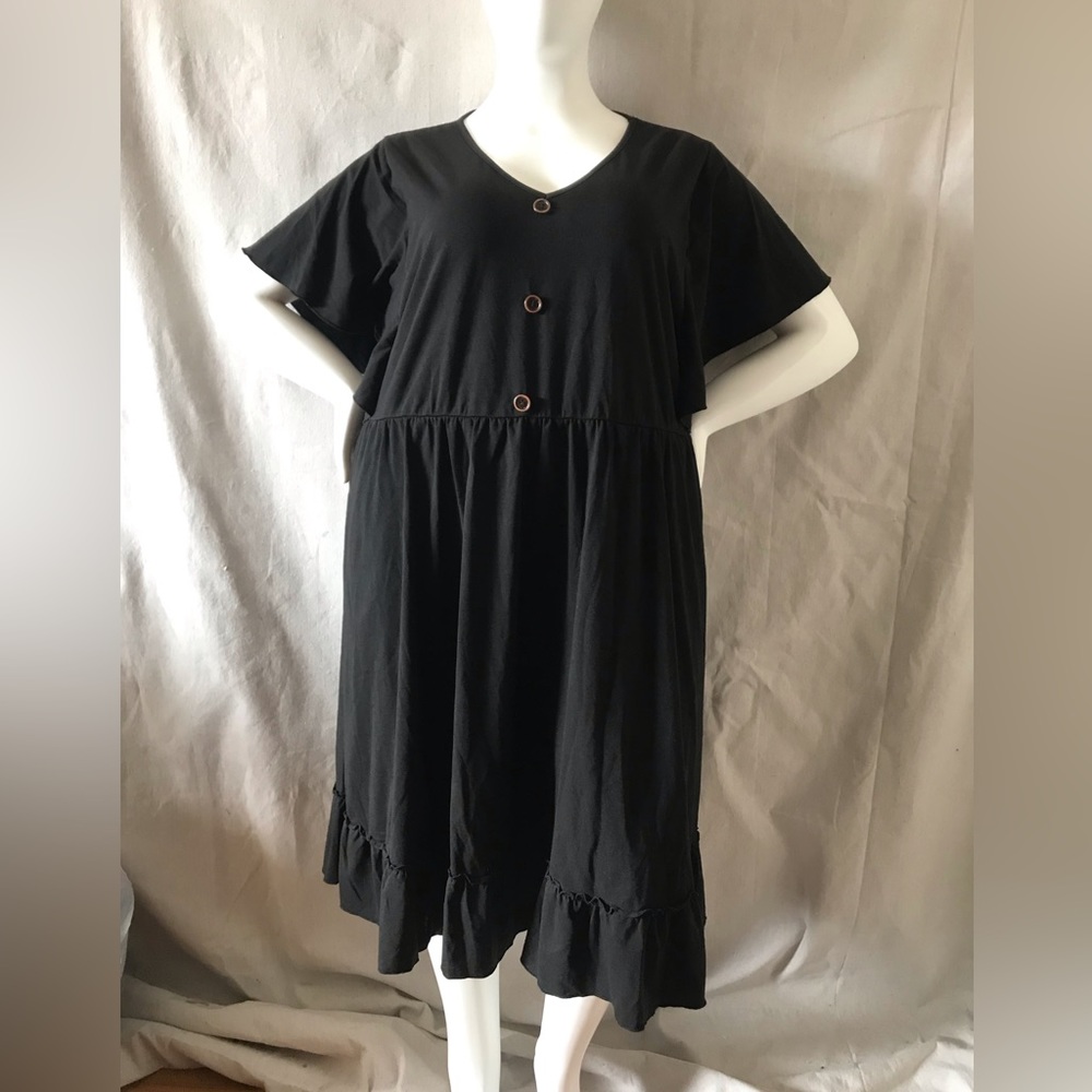Bloomchic black dress casual with buttons size 22-24